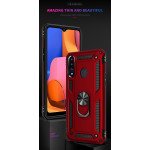Wholesale Samsung Galaxy A20S Tech Armor Ring Grip Case with Metal Plate (Red)